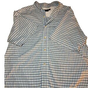 Men's Exofficio XL Blue Plaid Short Sleeve Button Up Performance Shirt